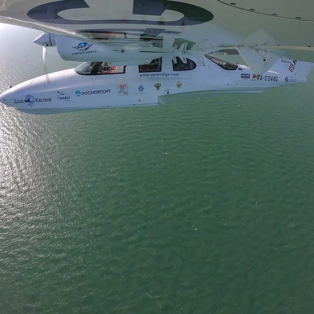 The amphibious aircraft. The Caspian Sea. Photo by Clean Seas Foundation.