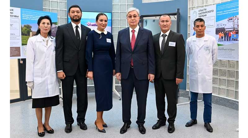 President of Kazakhstan Kassym-Jomart Tokayev visited the Central Asian Institute for Ecological Research in Almaty, Kazakhstan. Photo by the Saby Private Charitable Foundation.