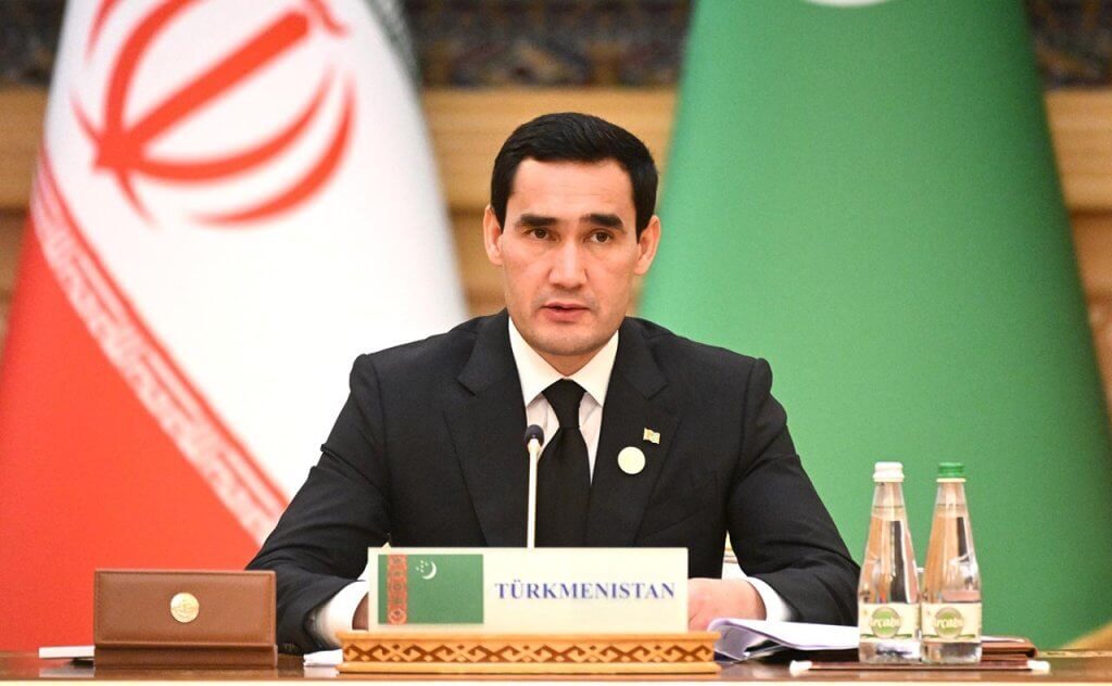 Президент Туркменистана Сердар Бердымухамедов, VI Каспийский саммит в Ашхабаде, 29 июня 2022 года. Фотография Хроники Туркменистана.