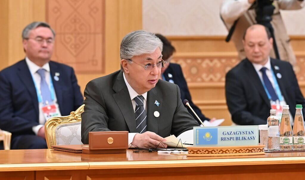 President of the Republic of Kazakhstan Kassym-Jomart Tokayev, VI Caspian Summit in Ashgabat, June 29, 2022. Photo by Chronicle of Turkmenistan.